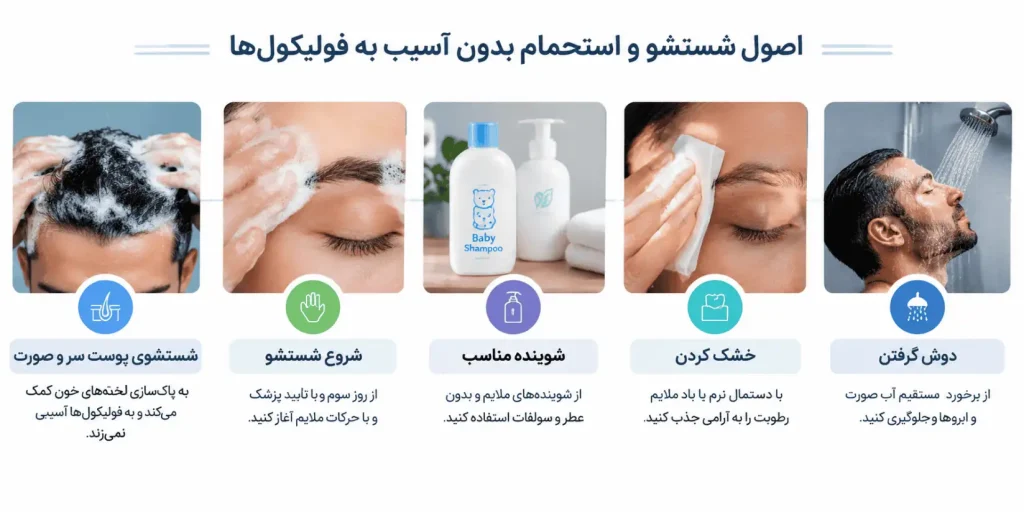 اصول شستشو و استحمام بدون آسیب به فولیکول ها